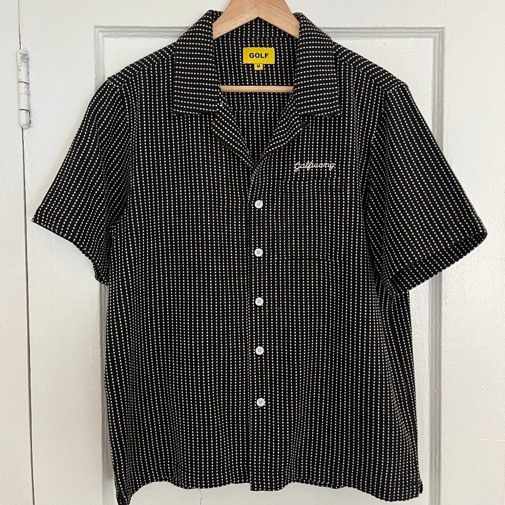 Golfwang Black & White Stitched Golf Shirt